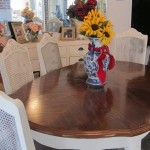 French Country Shabby Chic Wood-top Table & Chairs.